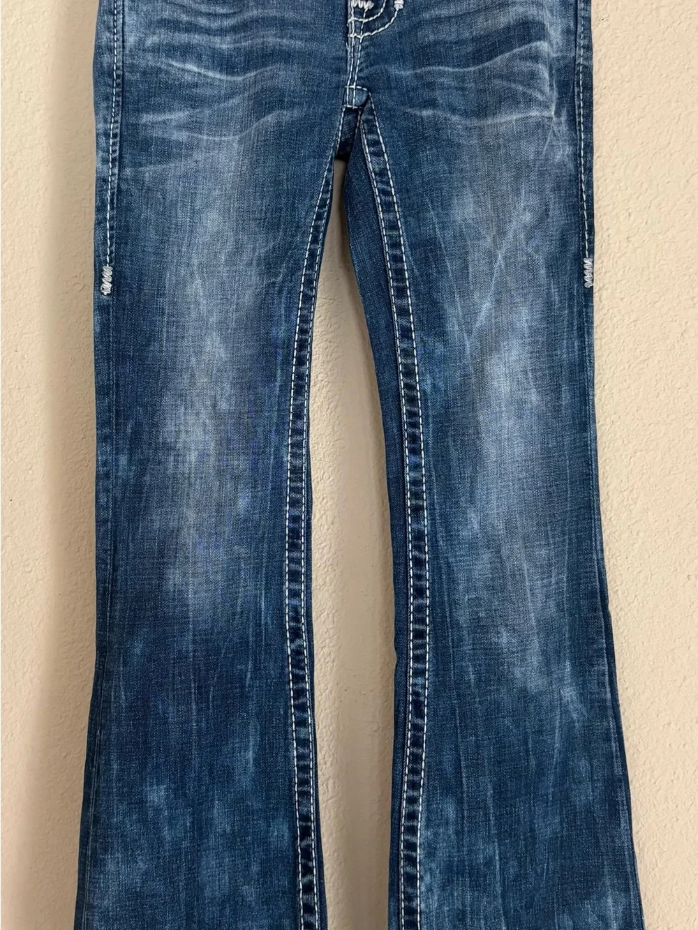 Big Star Flare Jeans Women’s 24R Medium Wash Distressed Stretch